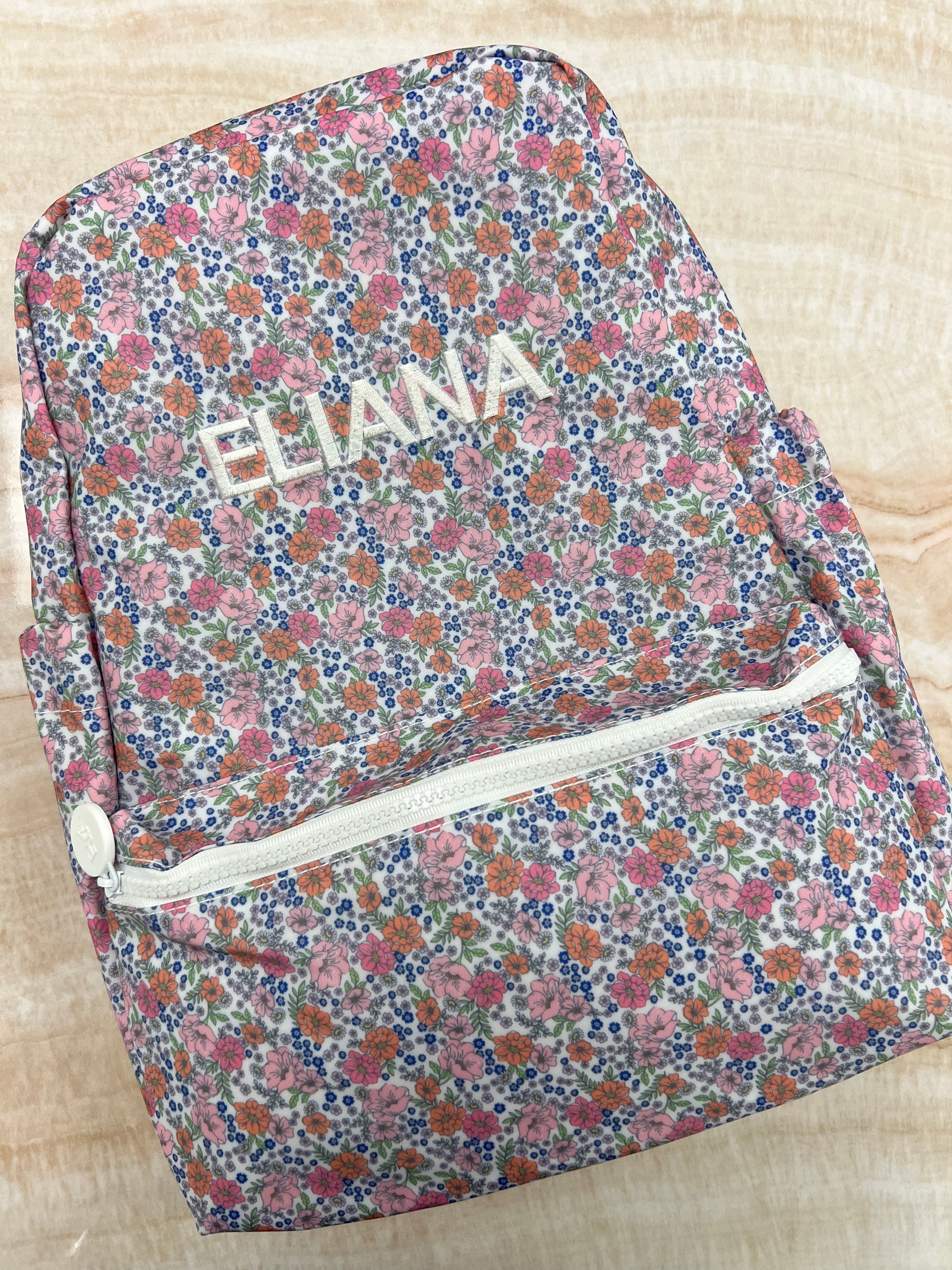Personalized Nylon Floral Backpack - Give Wink
