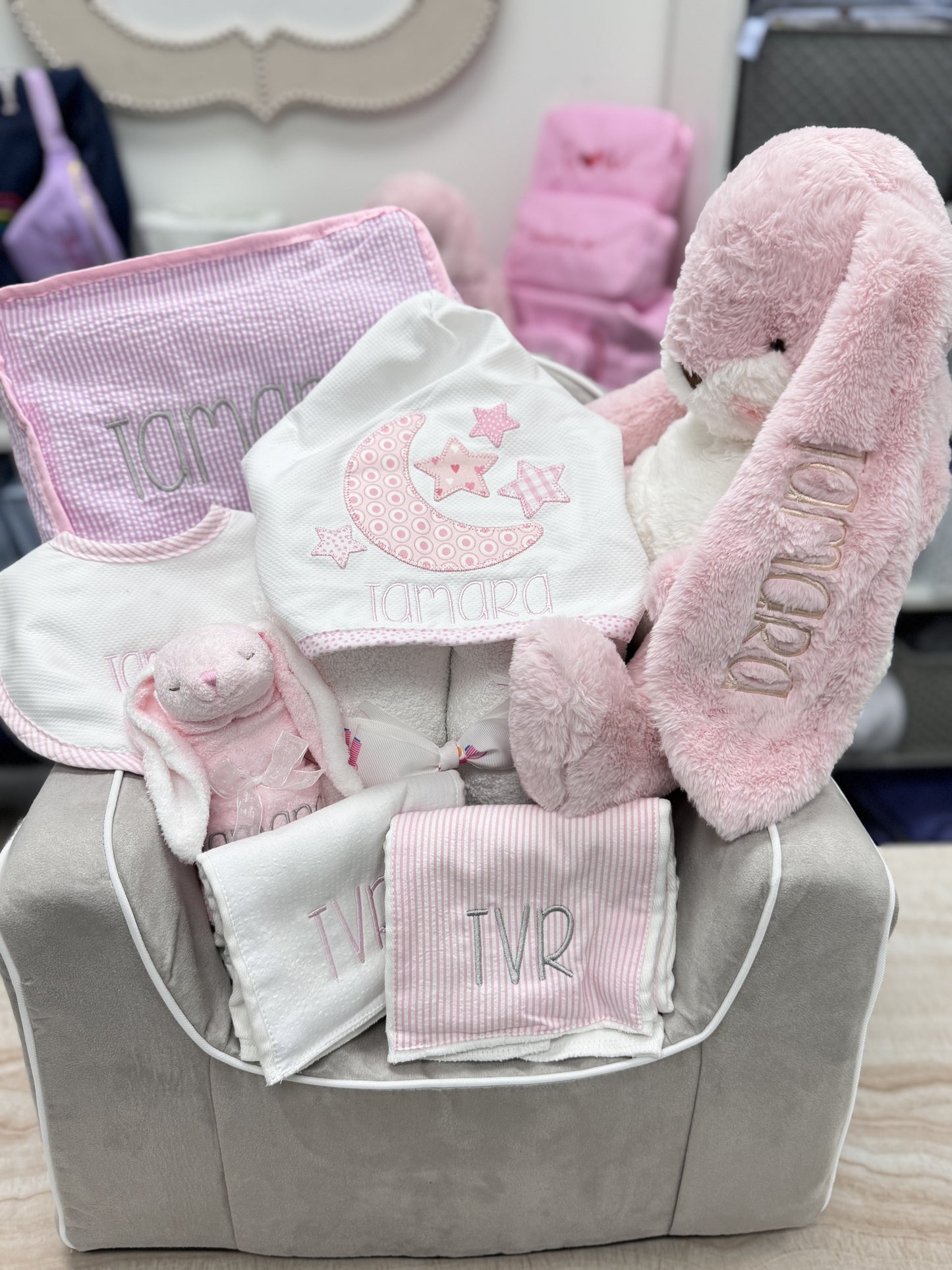 Personalized Baby Girl Pink Lullaby Hooded Towel - Give Wink