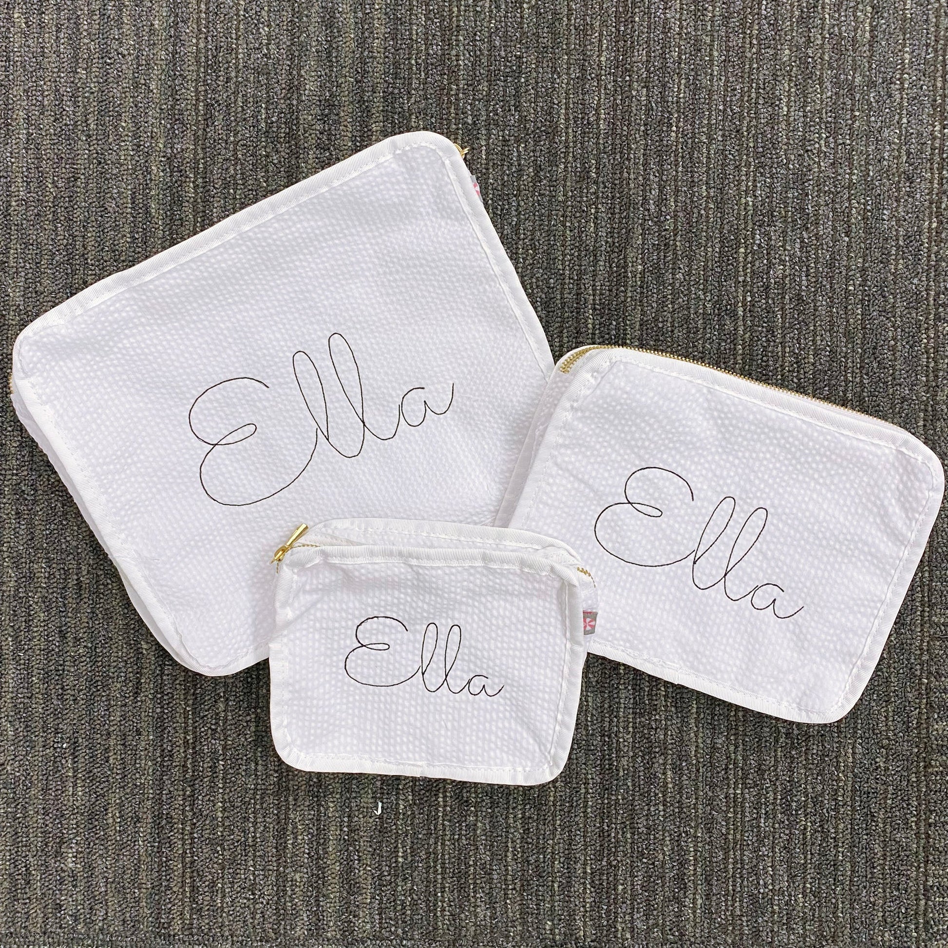 Personalized Eyelet White Organizing Trio - Give Wink