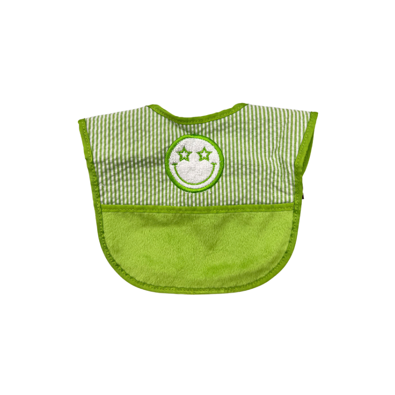 Lime Seersucker Bib - Give Wink