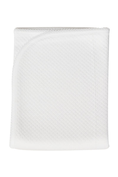 Pima Cotton Milano Receiving Blanket White/White - Give Wink