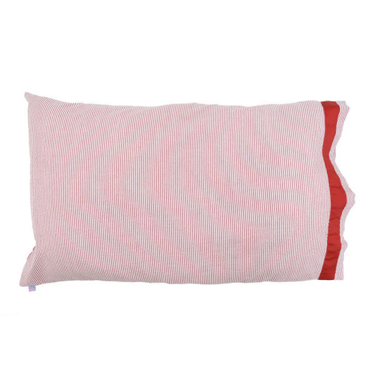 Personalized Seersucker Red Pillow Case - Give Wink