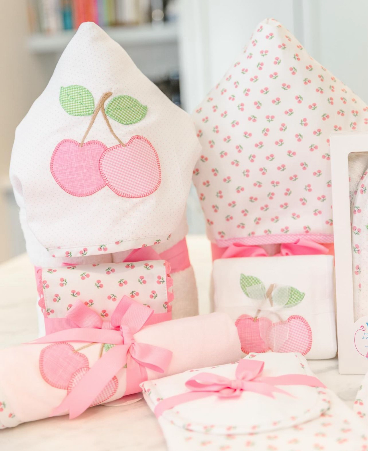 Personalized Baby Girl Cherry Hooded Towel - Give Wink