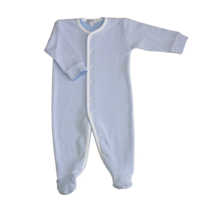 Pima Cotton Blue Bubble Baby Footie - Give Wink