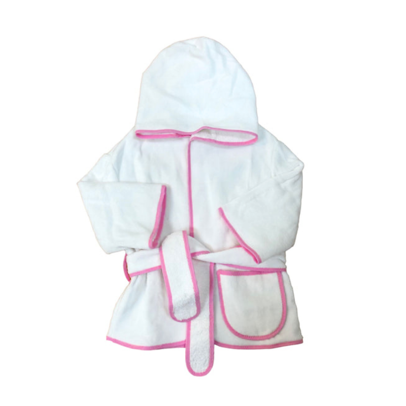 Trim Terry Bath Robe - Hot Pink - Give Wink