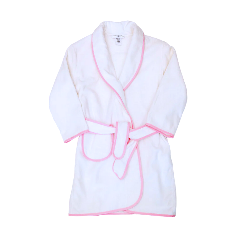 Trim Terry Bath Robe - Pink - Give Wink