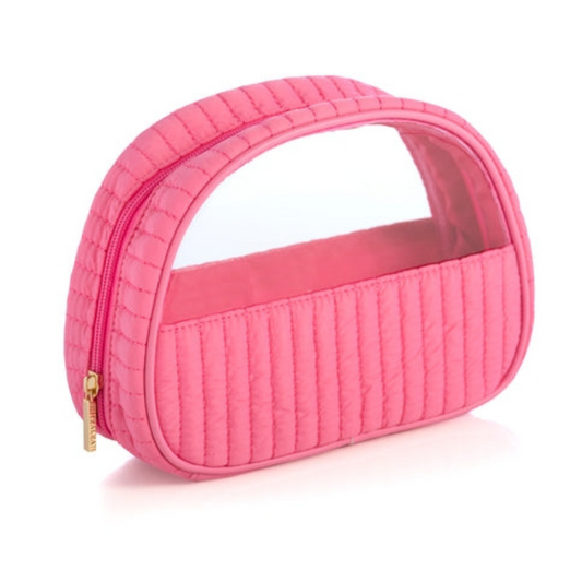 Ezra Half-Moon Cosmetic Pouch - Pink - Give Wink