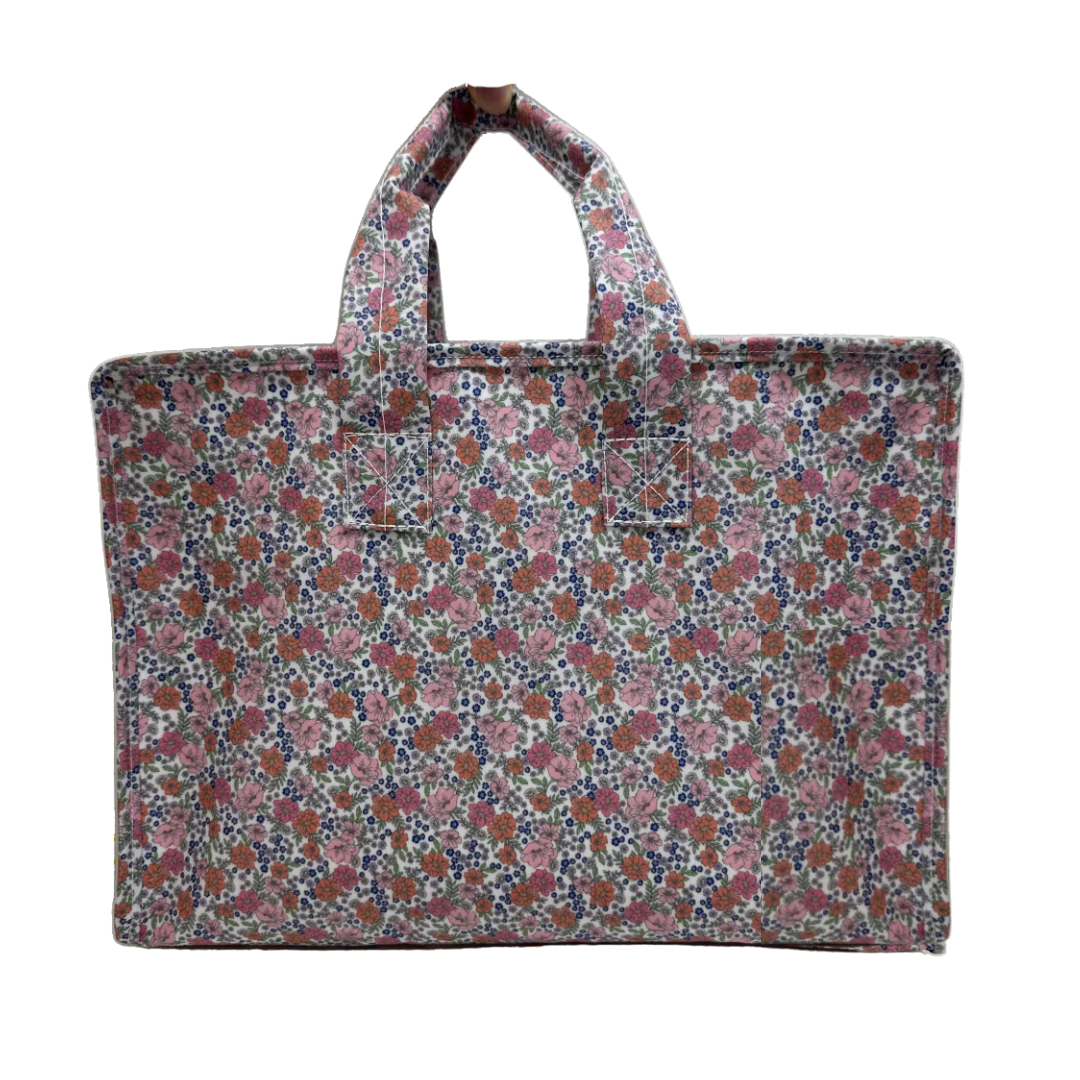 Personalized Nylon Garden Floral Overnight Tote