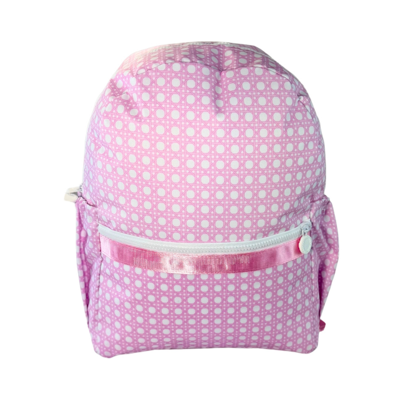 Personalized Glossed Bungalow Pink Large Backpack w/Pockets - Give Wink