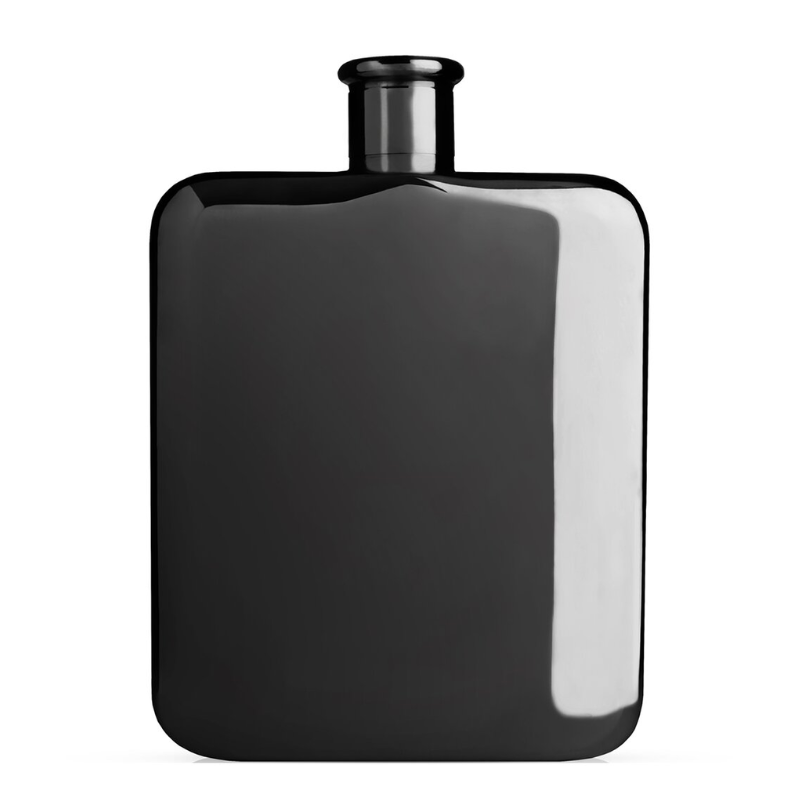 Personalized Gunmetal Black Flask - Give Wink