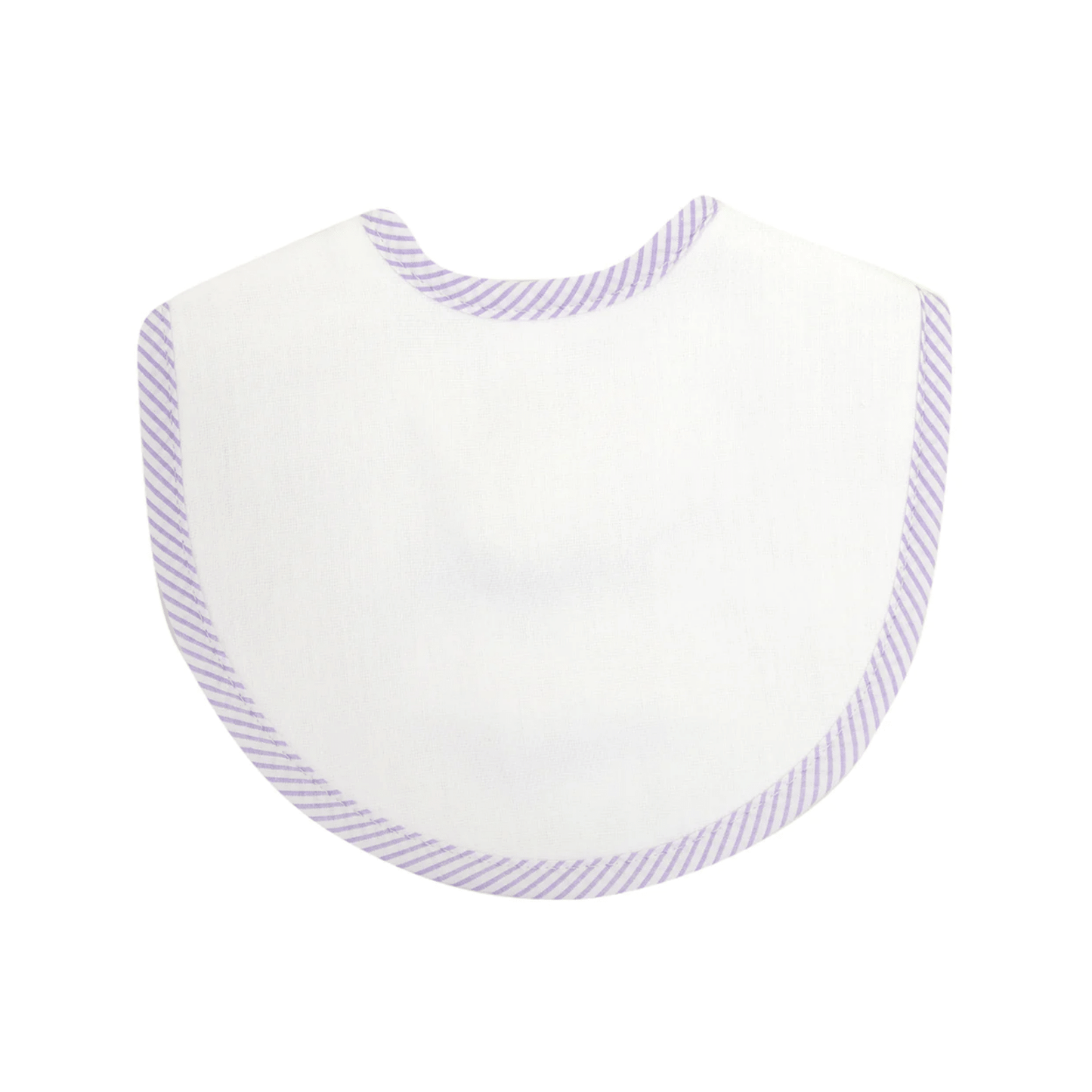 Personalized Baby Girl Lilac Seersucker Stripe Pique Medium Bib - Give Wink