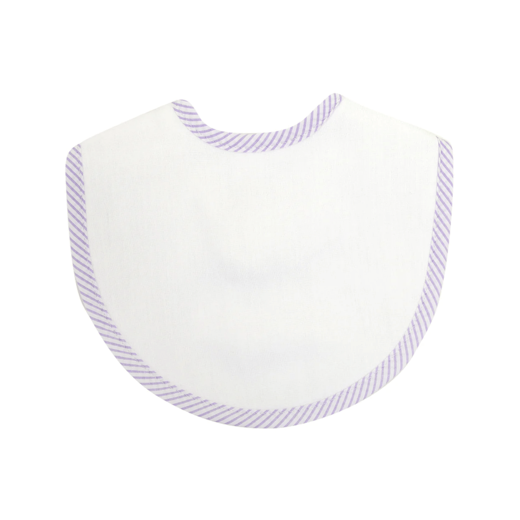 Personalized Baby Girl Lilac Seersucker Stripe Pique Medium Bib - Give Wink