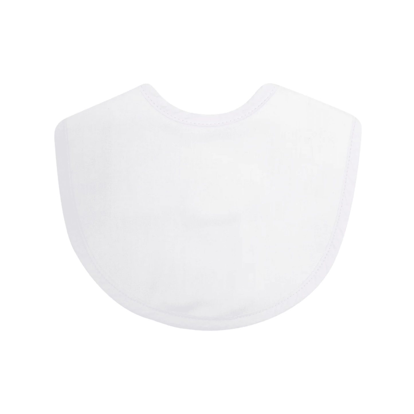 Personalized White Seersucker Stripe Pique Medium Baby Bib - Give Wink