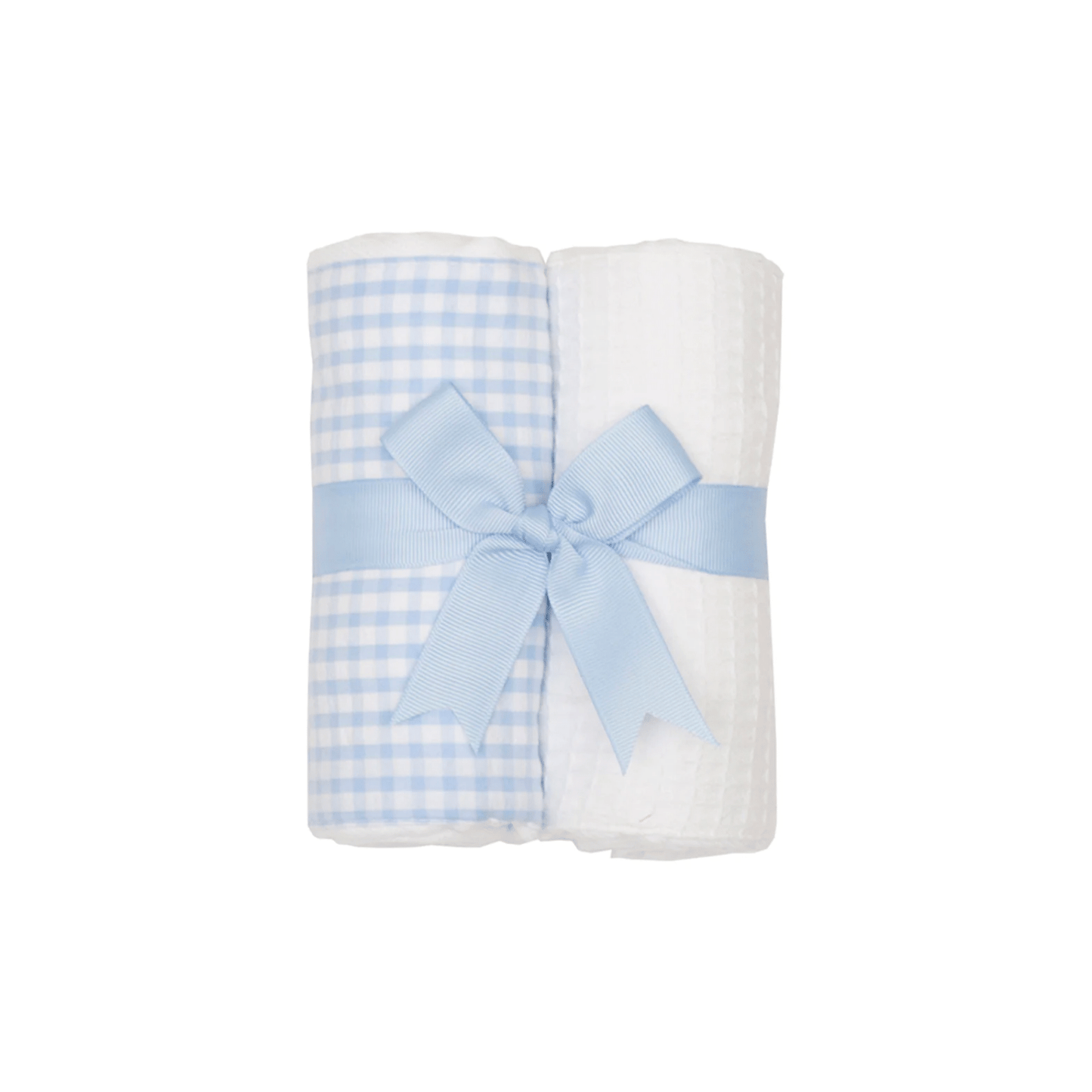 Personalized Baby Boy Blue Gingham Set of 2 Burps - Give Wink