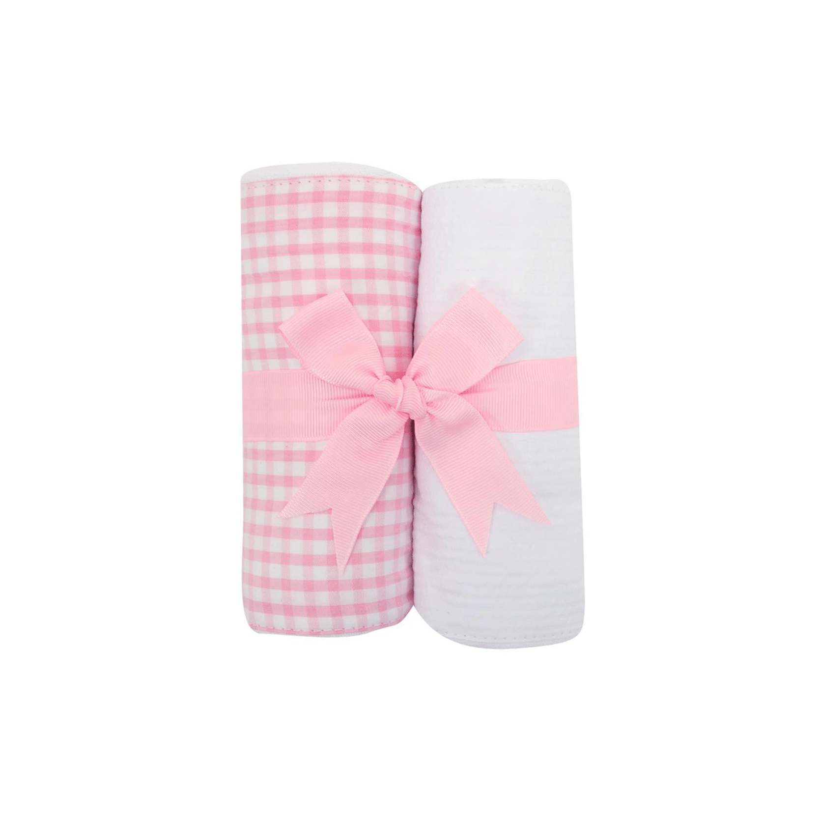 Personalized Baby Girl Pink Gingham Set of 2 Burps - Give Wink