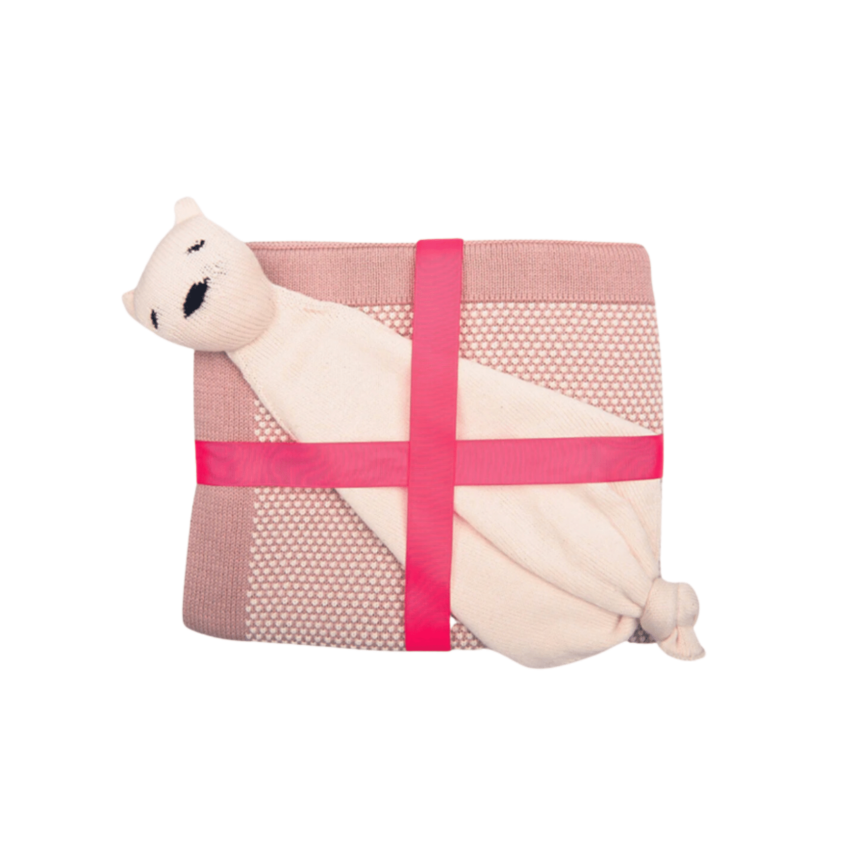 Knit & Lovie Set - Elegant Pink/Natural - Give Wink