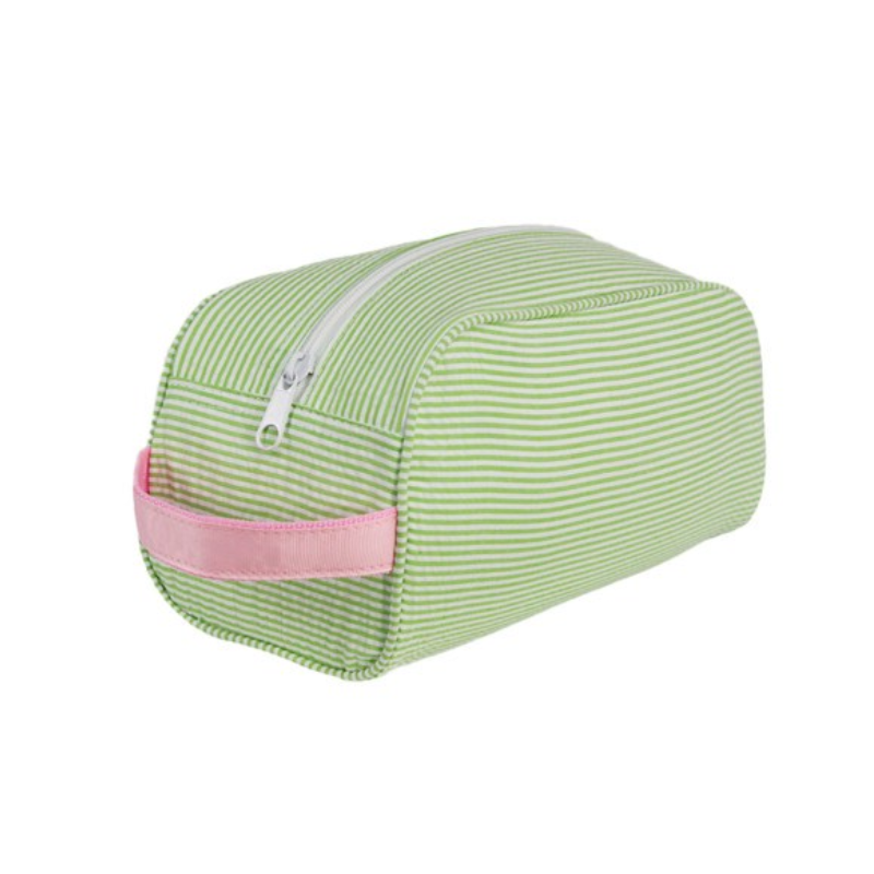 Personalized Seersucker Sweet Pea Traveler Pouch - Give Wink
