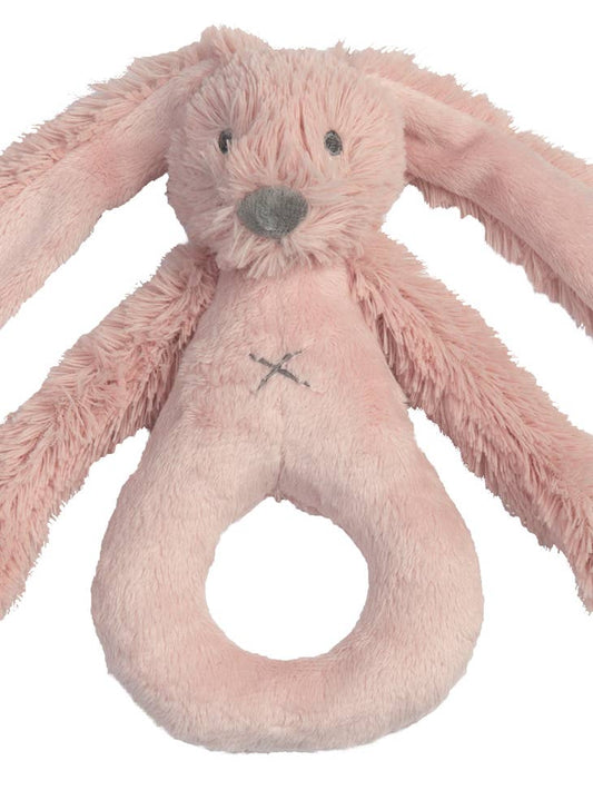 Stuffed Newcastle Classics Old Pink Rabbit Rattle - Give Wink