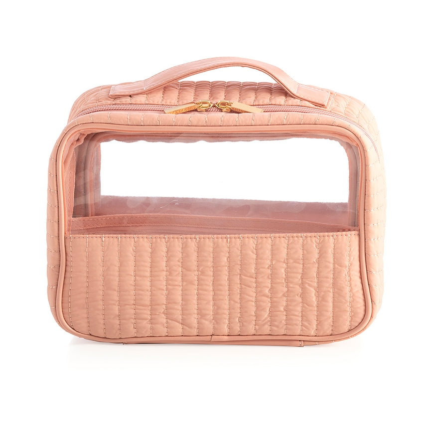 Ezra Set of 2 Clear Cosmetic Case - Blush - Give Wink