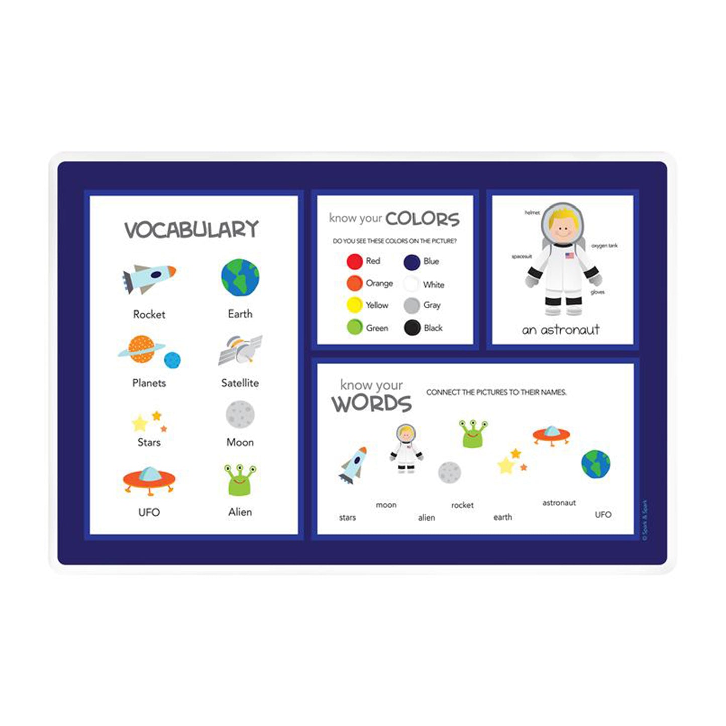 Astronaut To The Moon Personalized Kids Placemat - Give Wink