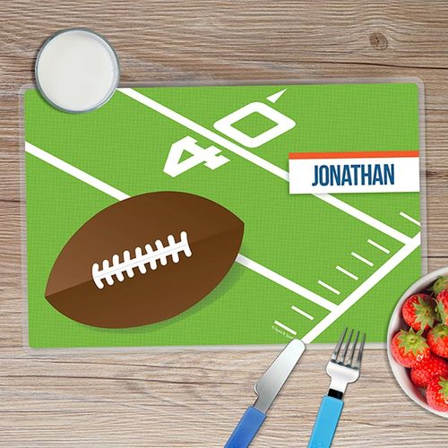 Football Fan Personalized Kids Placemat - Give Wink