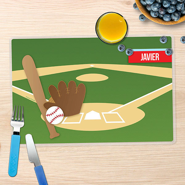 Baseball Fan Personalized Kids Placemat - Give Wink