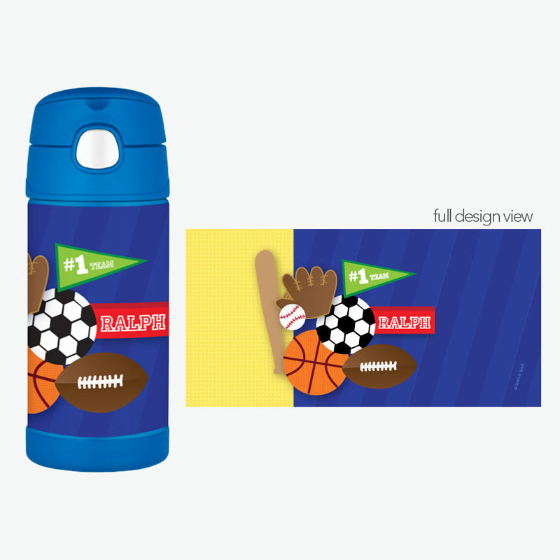 My Love for Sports Personalized Thermos Bottle