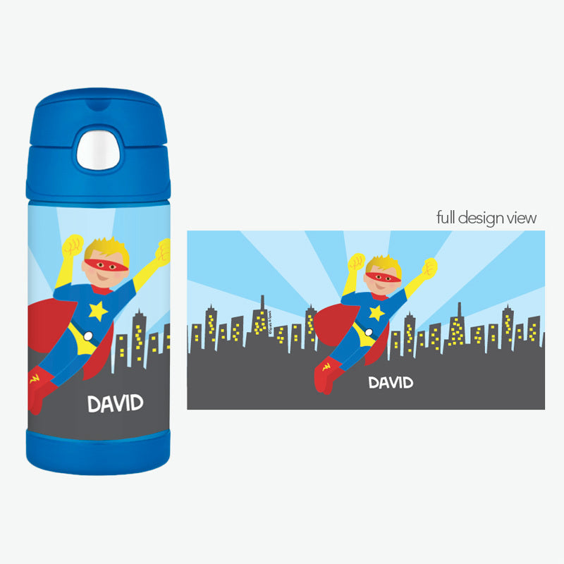 Cool Superhero Personalized Thermos Bottle - Give Wink