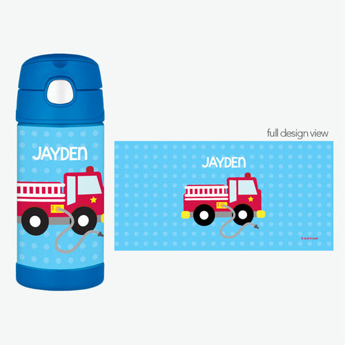 Cool Fire Truck Custom Thermos Bottle