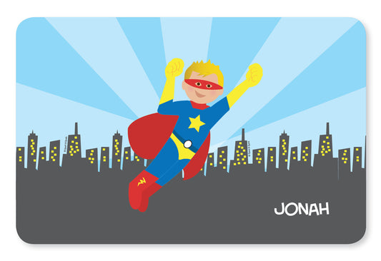 Cool Superhero Personalized Kids Placemat - Give Wink