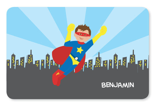 Cool Superhero Personalized Kids Placemat - Give Wink