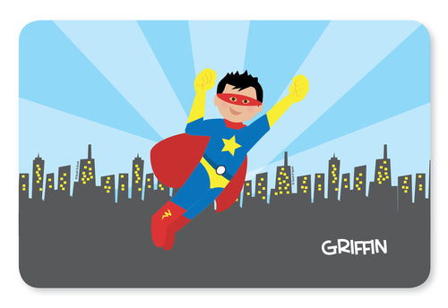Cool Superhero Personalized Kids Placemat - Give Wink