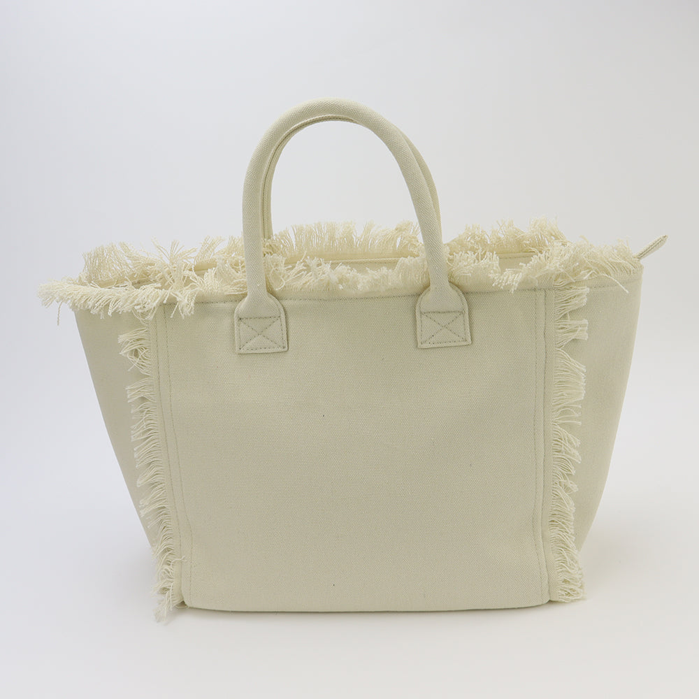 Canvas Beach Tote - Beige - Give Wink