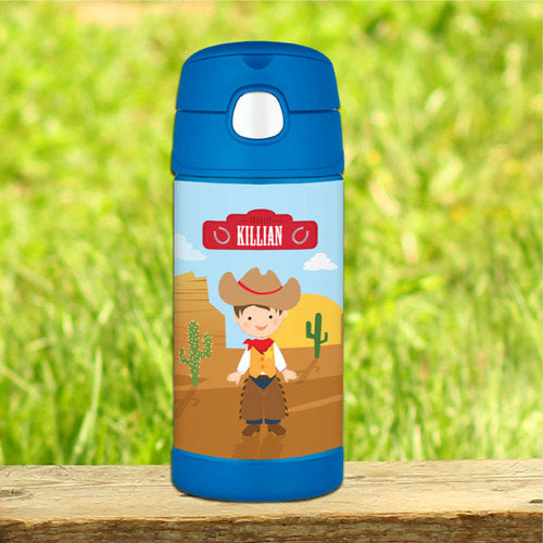 Cowboy Personalized Thermos Bottle - Give Wink