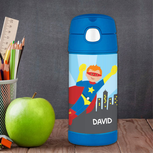 Cool Superhero Personalized Thermos Bottle - Give Wink