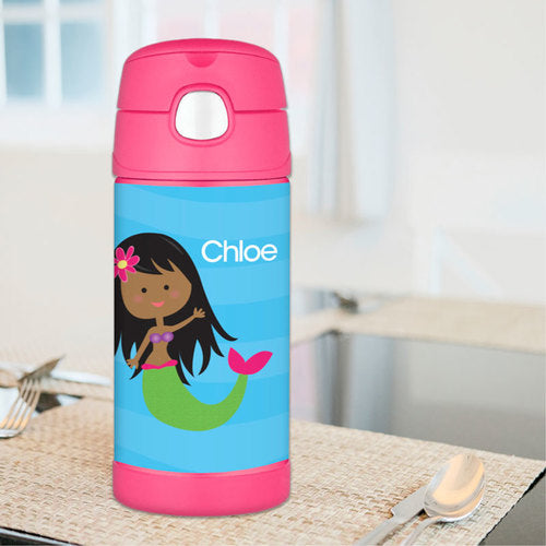 Cute Mermaid Personalized Thermos Bottle - Give Wink