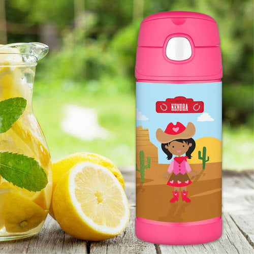 Cowgirl Personalized Thermos Bottle - Give Wink
