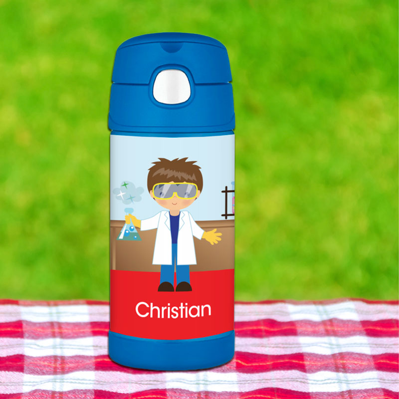 Cool Scientist Boy Personalized Thermos Bottle - Give Wink