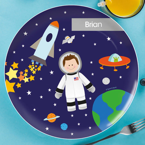 Astronaut To The Moon Personalized Kids Plates - Give Wink