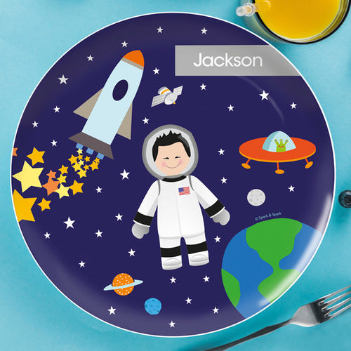 Astronaut To The Moon Personalized Kids Plates - Give Wink