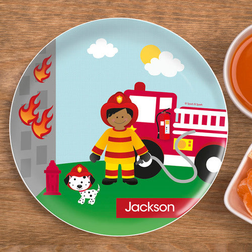 Call A Firefighter Personalized Kids Plates - Give Wink