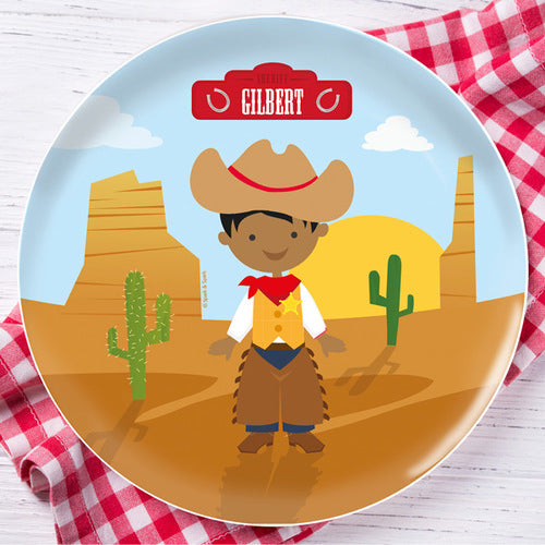 Cowboy Personalized Kids Plates - Give Wink