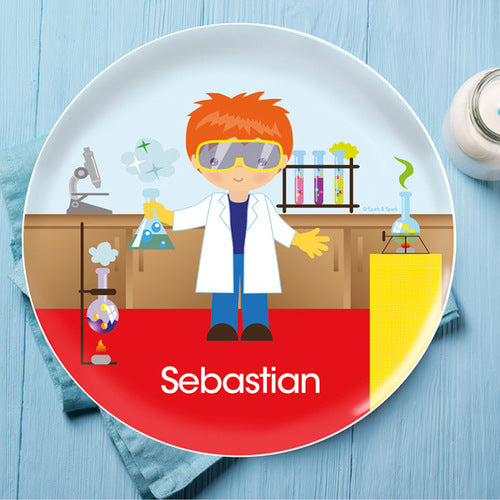 Cool Scientist Boy Personalized Kids Plates - Give Wink