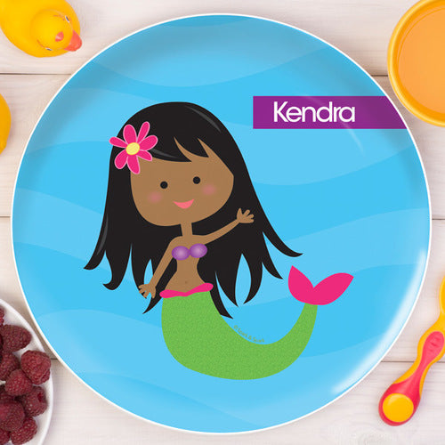 Cute Mermaid Personalized Kids Plates - Give Wink