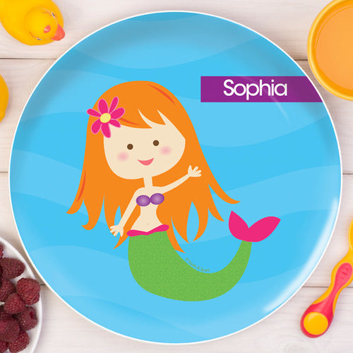 Cute Mermaid Personalized Kids Plates - Give Wink