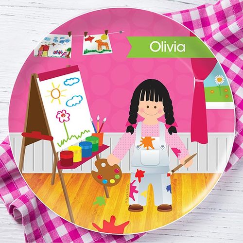 Artist At Work Personalized Kids Plates - Give Wink