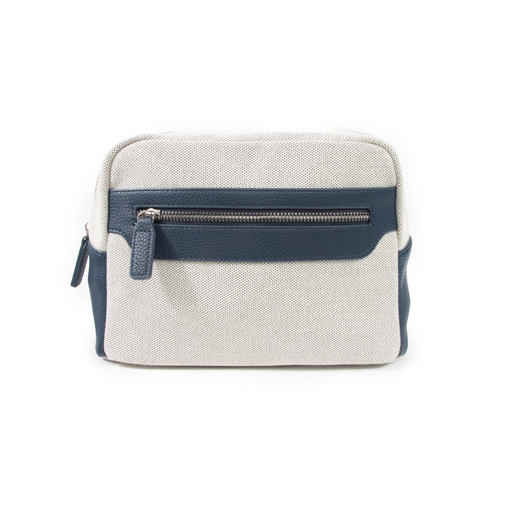 Canvas & Leather Cosmetic Pouch - Give Wink