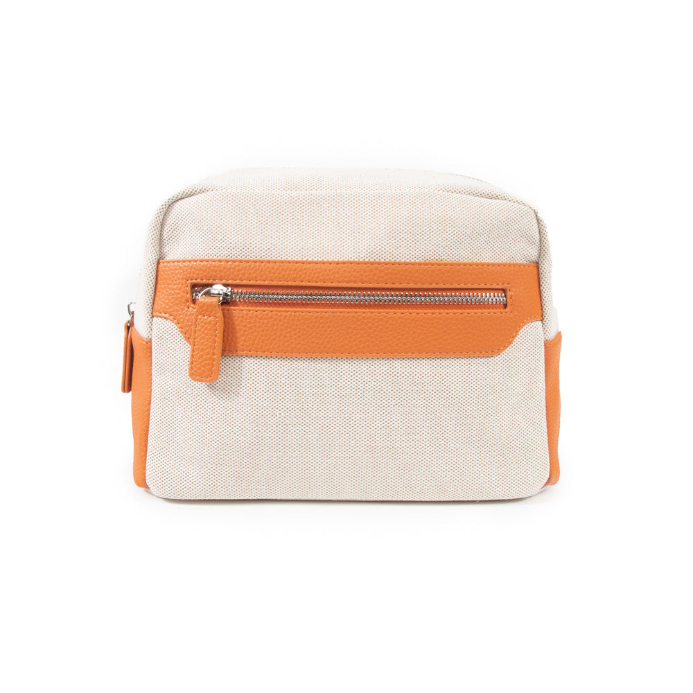 Canvas & Leather Cosmetic Pouch - Give Wink