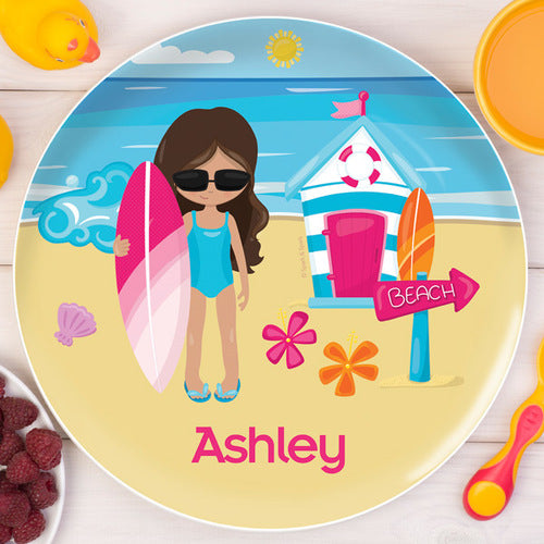 Beach Girl Personalized Kids Plates - Give Wink