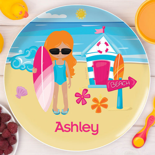 Beach Girl Personalized Kids Plates - Give Wink